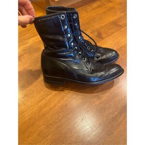 Justin Boots Black Leather Ankle Boots